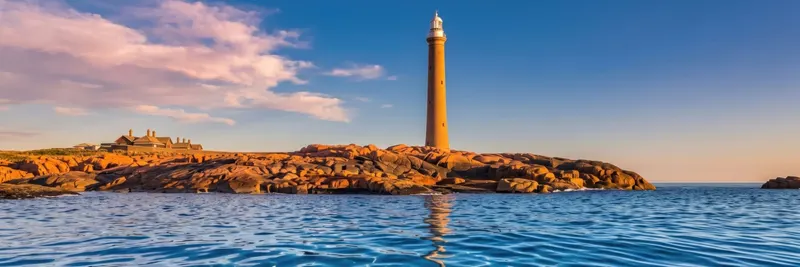 Real Gabo Island outlook, shown for the fictional Lighthouse View Room (not a photo of a room).
